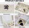 Premium Velvet Jewelry Organizer Box - 12-Grid Stackable Jewelry Tray for Drawers - Beige Earring, Ring, and Necklace Holder & Display Case for Dresser and Vanity